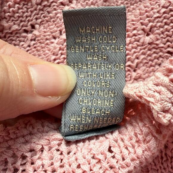 Kate Hill Women's Petite L Coquette Button Front Knit Cardigan Cottagecore Pink - Picture 7 of 8